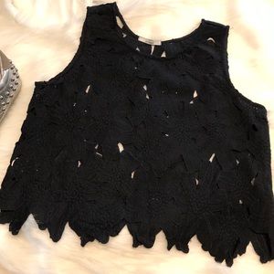 Black floral cut shirt